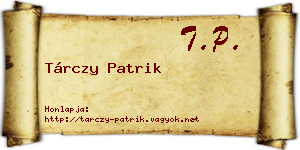Tárczy Patrik névjegykártya