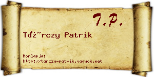 Tárczy Patrik névjegykártya